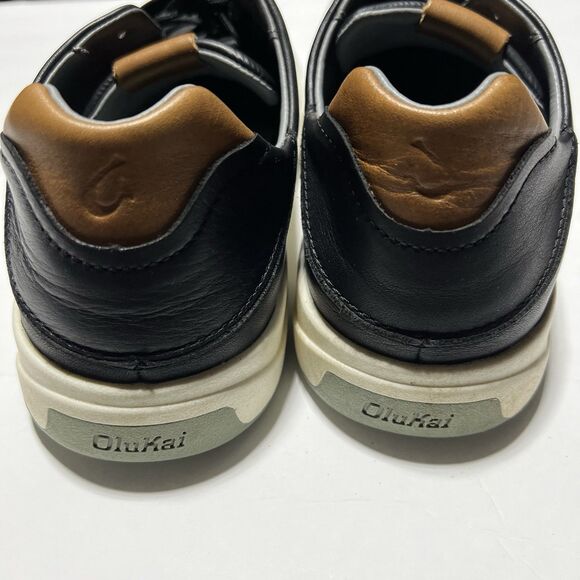 OluKai Mens Wai'alae Golf Shoes Size 10 Black - Picture 4 of 6